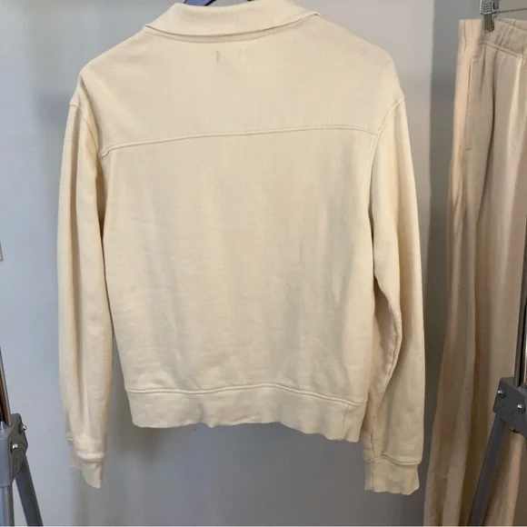 Pact | Essential Loopback Terry Quarter Zip Sweatshirt | Sandshell | M - Picture 6 of 7